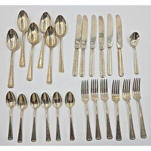 Wm. A. Rogers 25 Piece Nickel Silver Flatware Spoons Forks Knives Replacements